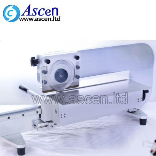PCB separator standard: Item	Scope of application Model number	ASC-510 Separator size	342*378*806mm Knife material	imported highspeed steel Cutting thickness	0.25mm circular knife size	125mm(diameter) Cutting PCB Max.length	350mm(length) Machine weight	58kg Packing weight	76kg